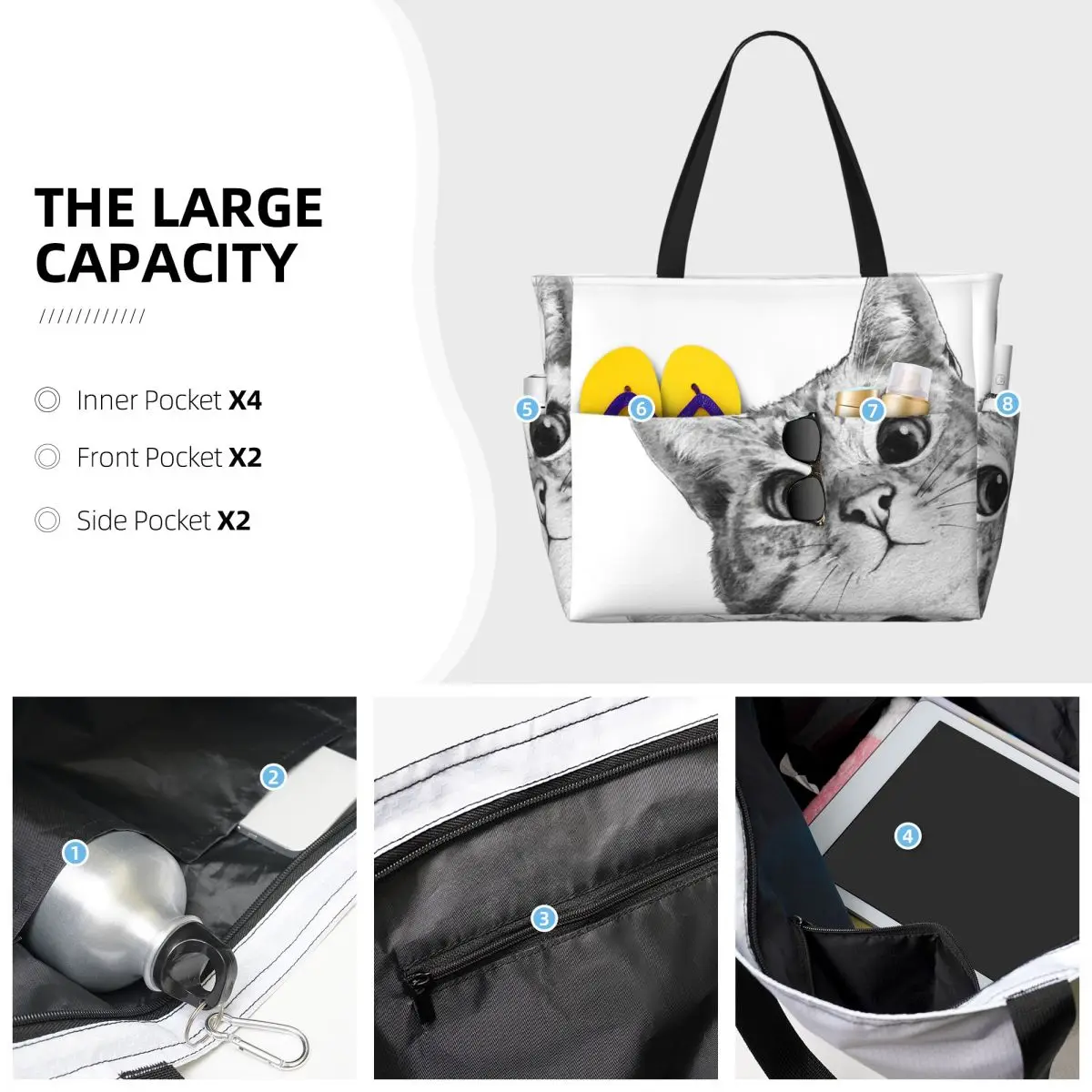 متستر القط حقيبة حمل على الشاطئ حقيبة رياضية رياضة اليوغا واق من المطر حقيبة حمل كبيرة المرأة حقيبة سفر حقيبة اللياقة البدنية #3