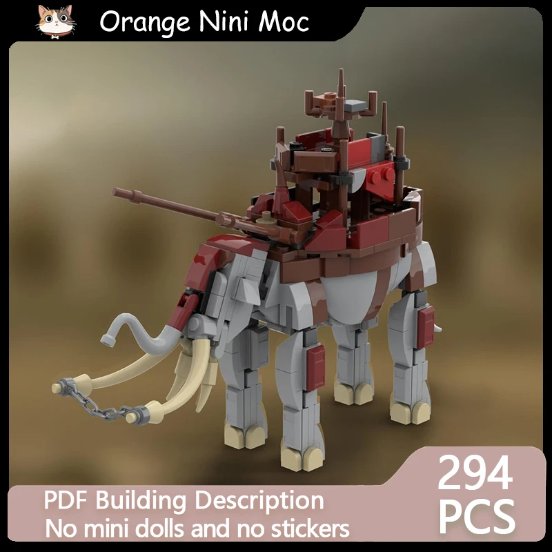 

Ring Movie Model MOC Building Bricks Miniature Giant War Elephant Modular Technology Gifts Holiday Assemble Children Toys Suit