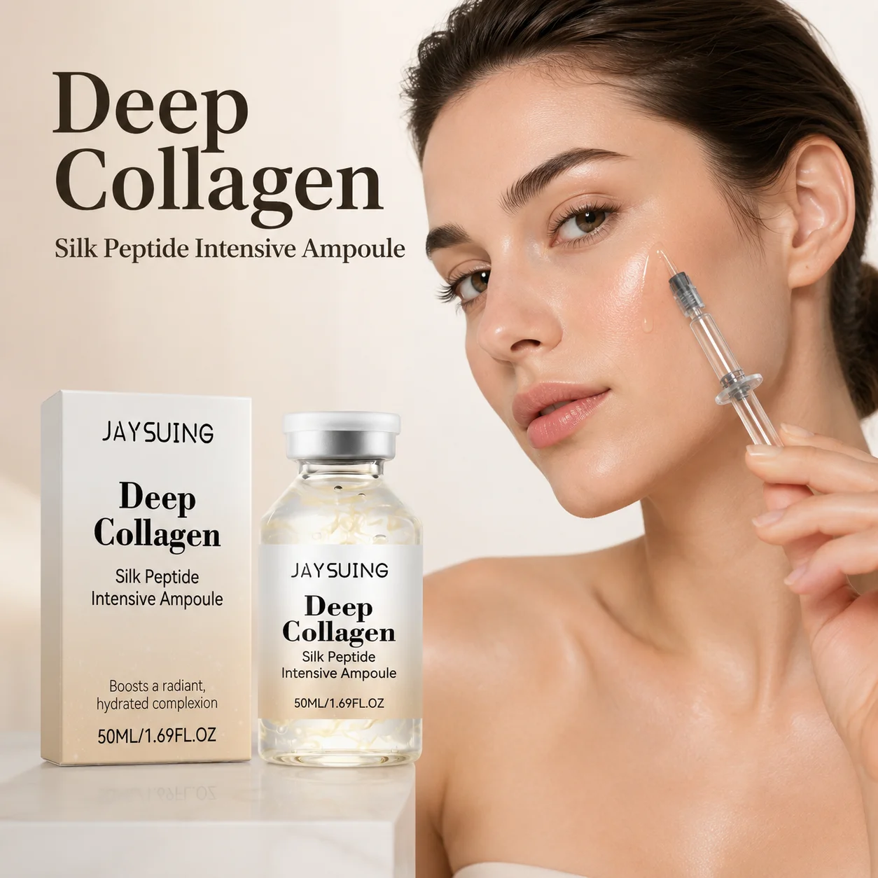 Silk Peptide Intensive Lifting Ampoule Anti-Aging Serum Revitalize Skin Smooth Wrinkle Hydrating Firm Face Serum Korean Skincare
