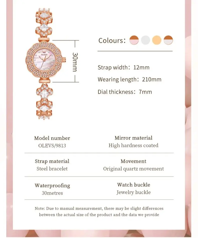 OLEVS 9813 Luxury Elegant Woman Wristwatch Diamond Original Quartz Watch For Women Top Brand Waterproof Business Watches 2024