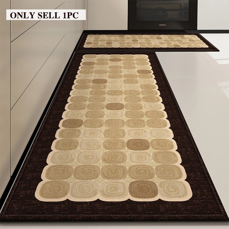 Kitchen Rug PVC Waterproof Non-Slip Oil-proof Leather Floor Mat Minimalist Solid Color Plaid Carpet Home Decoration Rugs Ковер