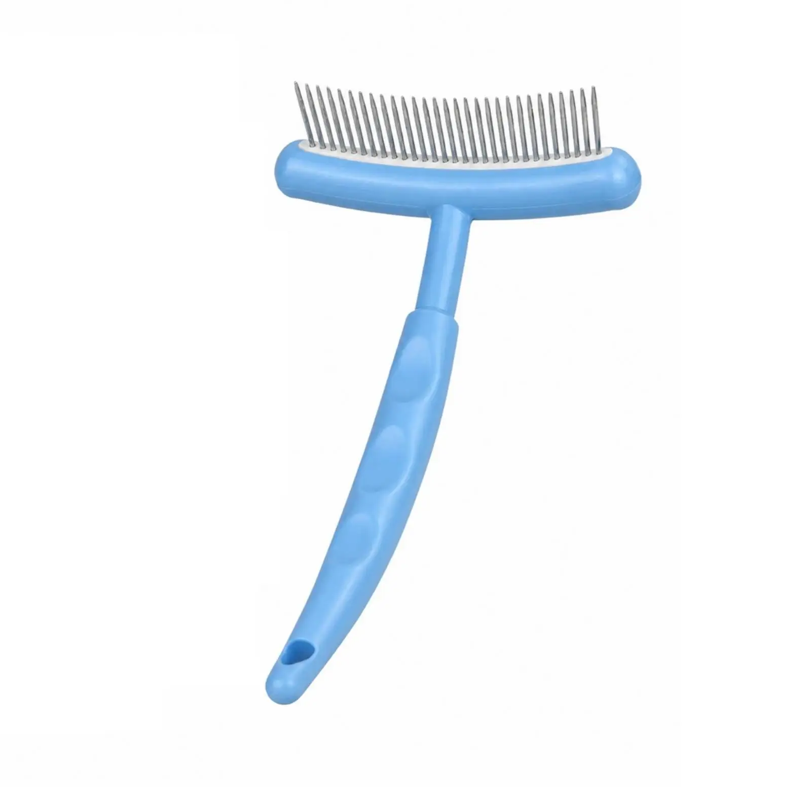 Handheld Pet Grooming Comb T-Shaped Head Pet Comb with Metal Tines Non-Slip for Dog Owners