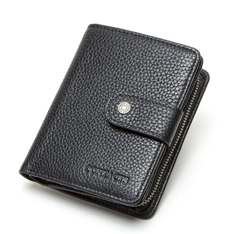 

100% genuine leather RFID blocking men wallet short wallets coin purse male small hasp walet card holders man cuzdan