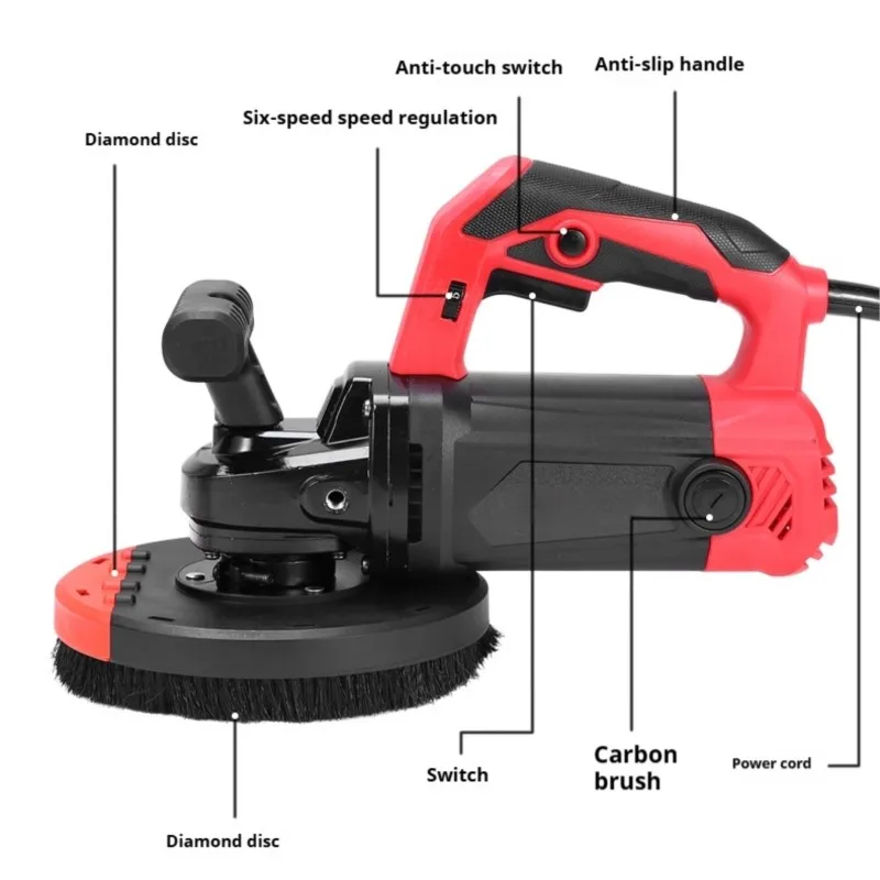 Handheld grinding and wall planer concrete wall planer putty white lime scraper wall plaster electric dust-free coarse planer