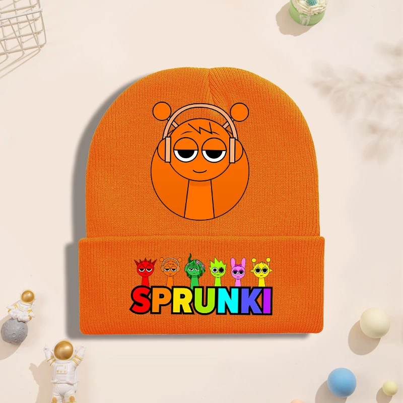 Sprunki Knitted Hat for Children Anime Cartoon Cute Knit Hat Boys Girls Winter Warm Fashion Cap Kids Windproof Hip Hop Caps Gift - view 4