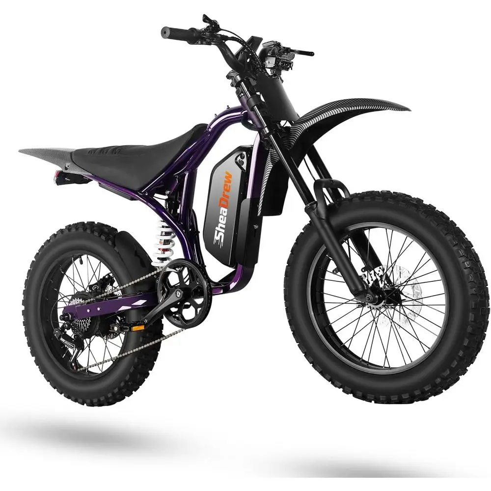 

3000W Peak Electric Dirt Bike, 39 MPH O-Road Ebike, Dual Suspension, Hydraulic Disc Brakes, UL2849 Certiied Electric Bike or Adu