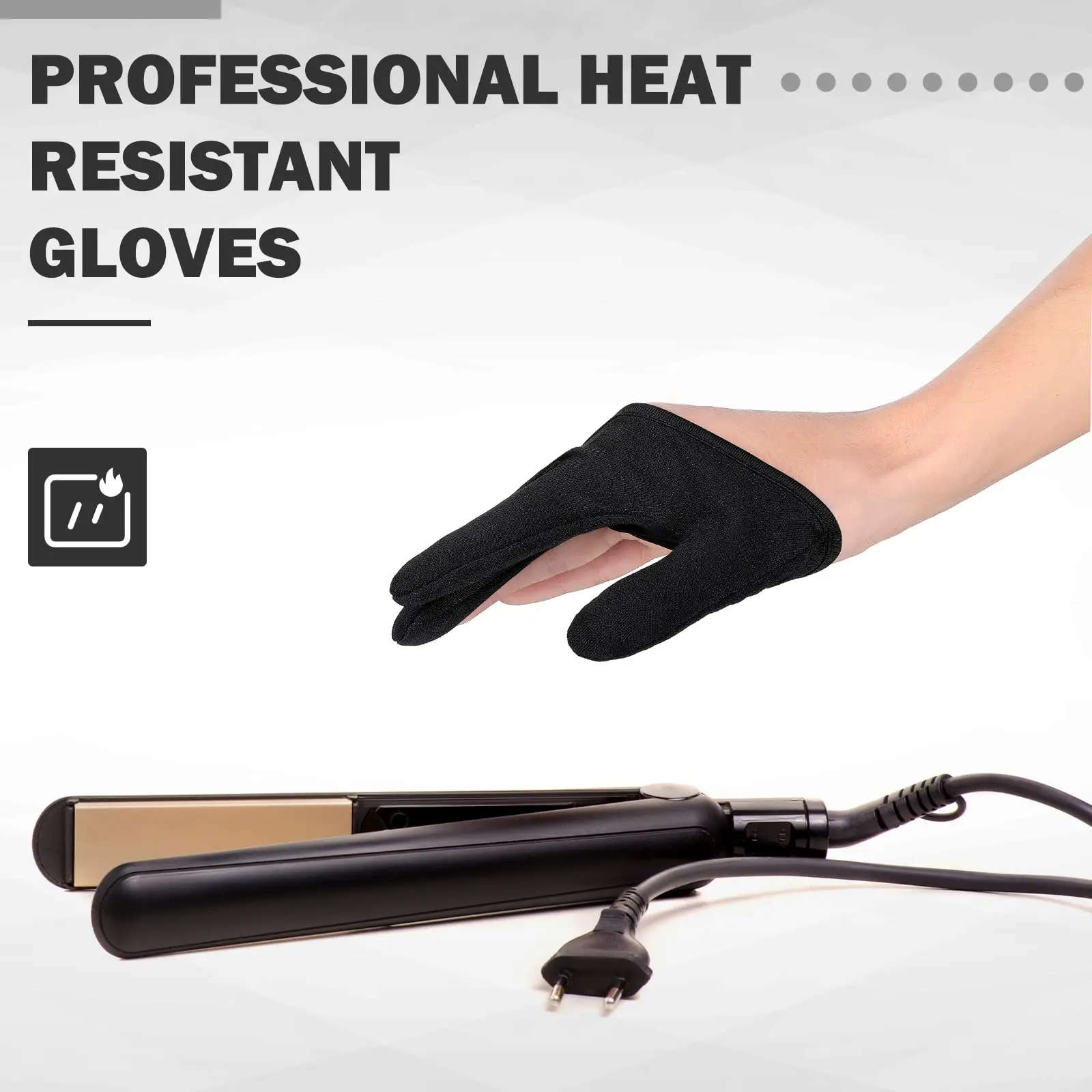 3 Finger Heat Resistant Gloves  Mittens Protection Gloves Curling Wand Glove Reusable Heat Geat Gloves Barber Hair Styling Tools