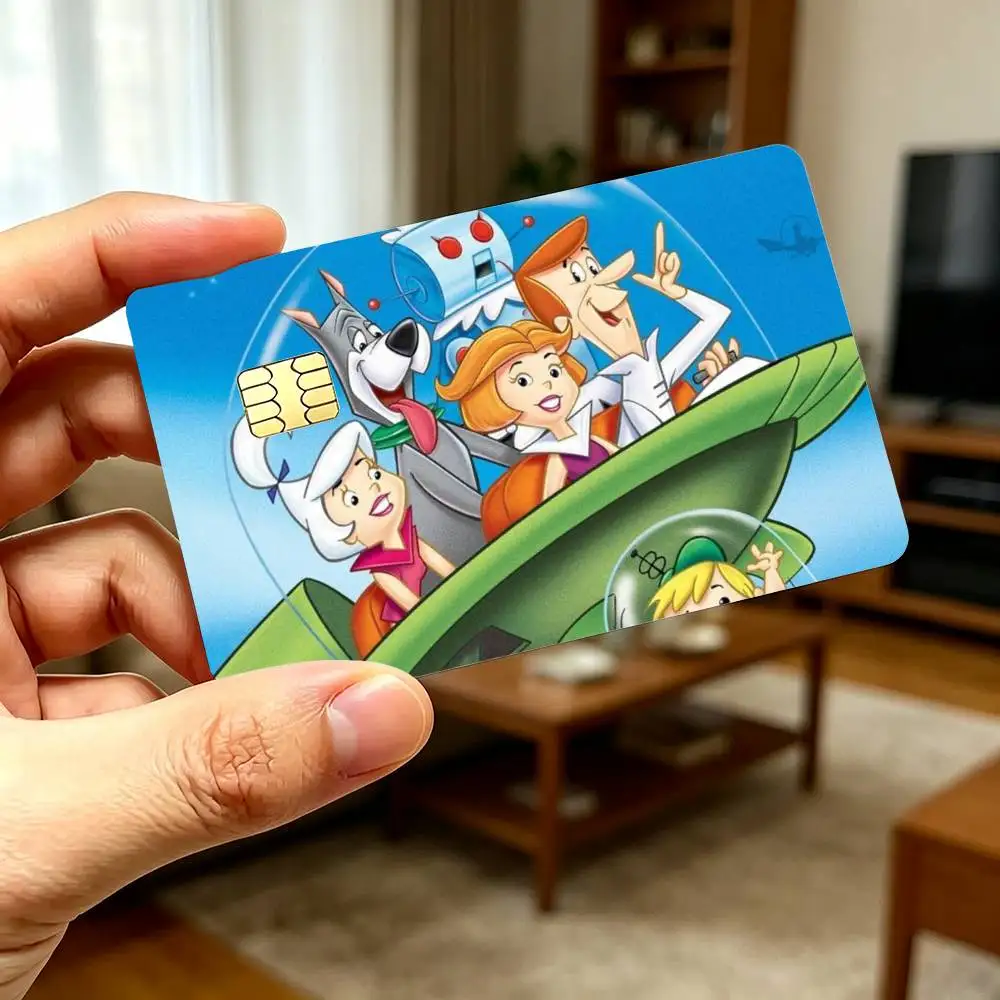 Cartoon T-The J-Jetsons Credit Card Stickers Skin For Bank Debit Decorative Protection Scratch-resistant Gift
