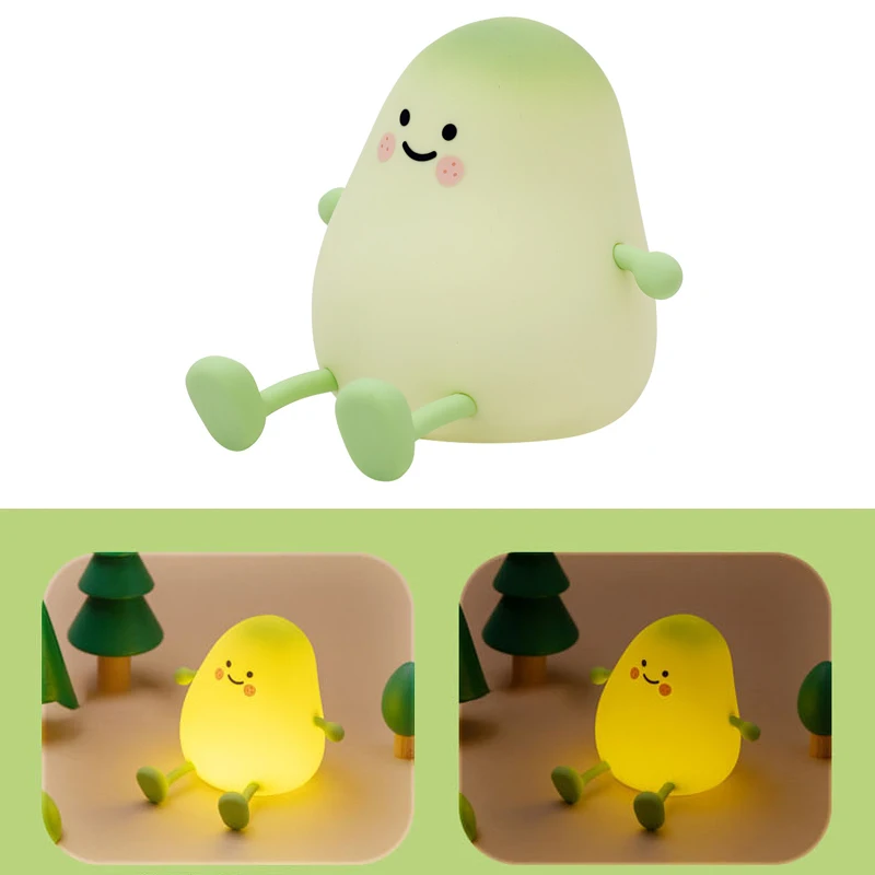 Mango Silicone Night Light Timed Sleeping Atmosphere Decompression Pattern Lamp Ornament Mobile Phone Holder Holiday Gift
