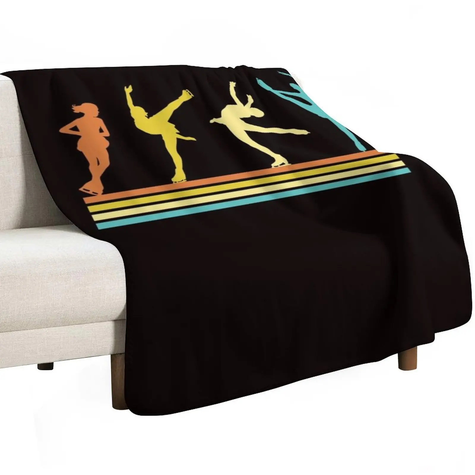 Retro Ice Skater Vintage Figure Skating Girls Winter Sports Throw Blanket For Baby bed plaid Comforter Blankets