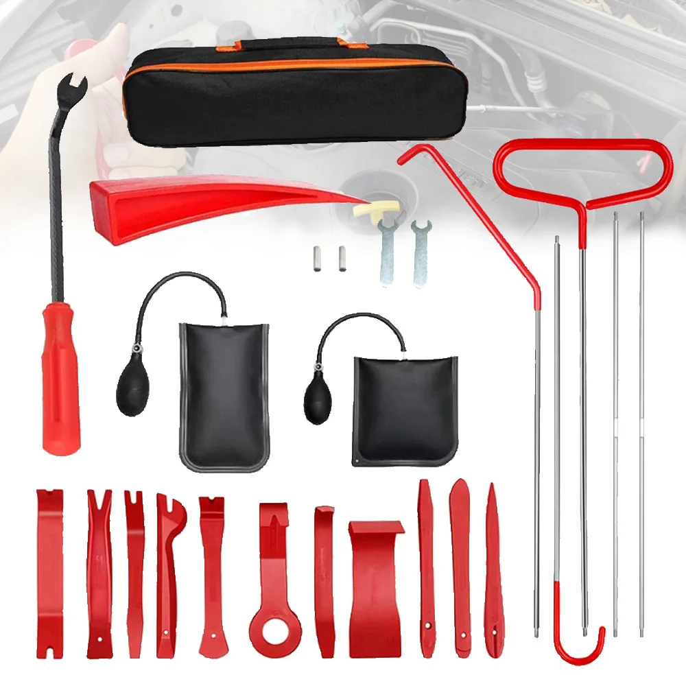 

Car Multifunctional Interior Disassembly Tool Auto Door Repair Open Fixing Gripper Tools Long Reach Kits with Carrying Bag