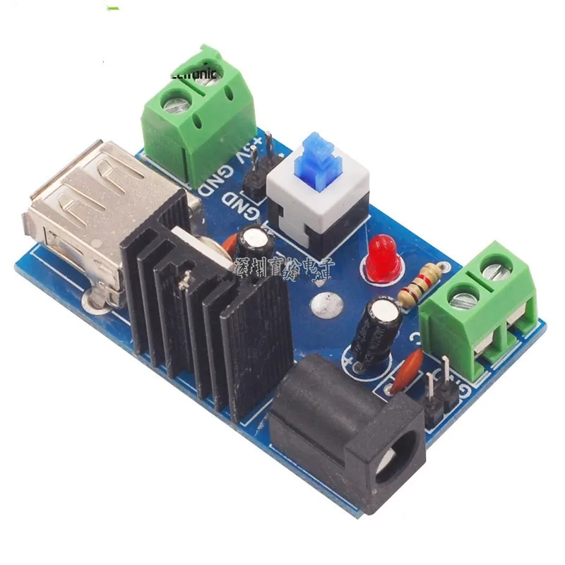 7-15V to 5V Power Module 9V 、12V to 5V 7805 Heat Sink with Switch