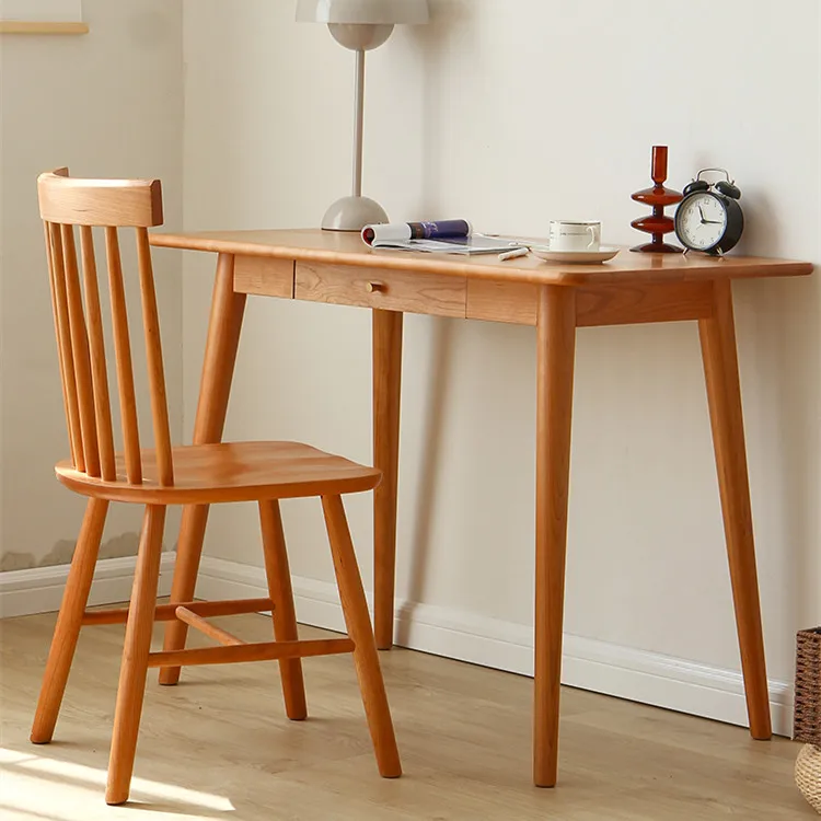 Legno massello nordico, legno di ciliegio, tavolo da studio in rovere bianco, tronchi giapponesi, semplice piccolo appartamento