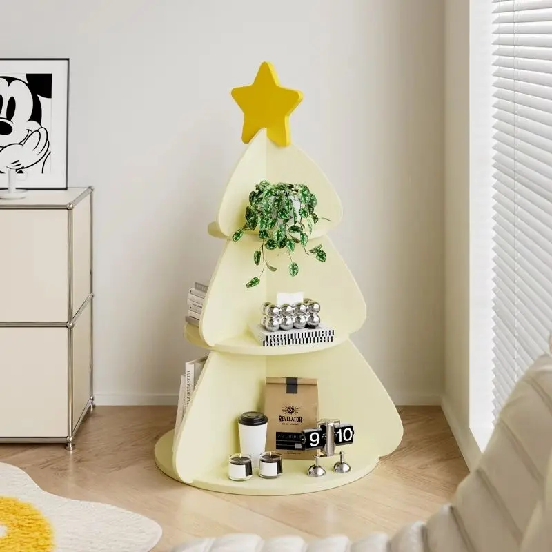 *Re Cream Style Christmas Tree Rack Large Floor-standing Ornaments Bookshelf Snack Storage Living Room Home Housewarming Gift~