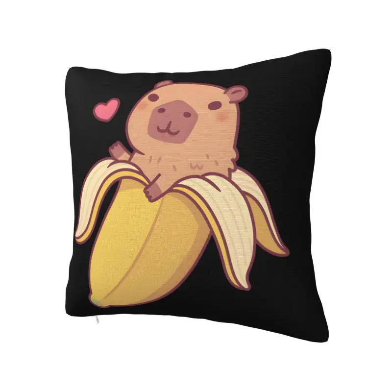 Luxury Cute Capybara In Banana Cushion Cover 60x60cm Velvet Throw Pillow Case for Car Square Pillowcase Bedroom Decoration