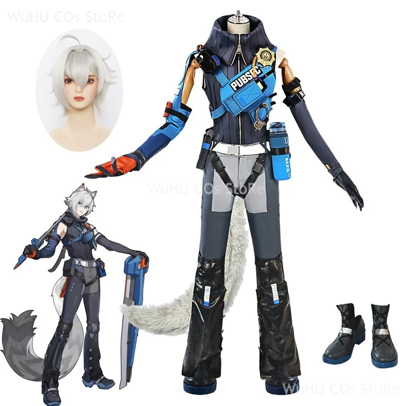 Zenless Zone Zero Seth Lowell Cosplay Costume Wig Game Uniform Tail Shoes New Eridu Halloween Party For Women Men