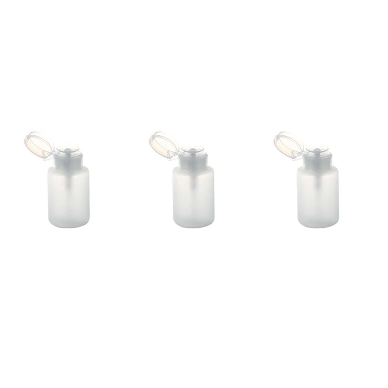 3X 150Ml Nail Art Makeup Polish Plastic Pump Dispenser Bottle Remover White