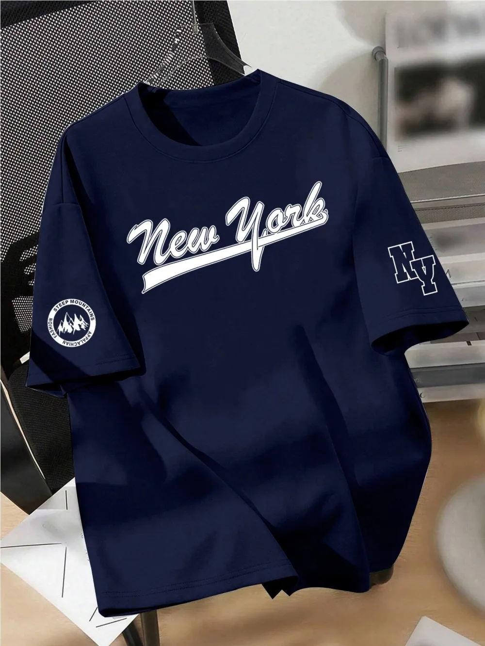New men's summer design letter print soft and breathable round neck T-shirt summer outdoor street quick drying top image 5