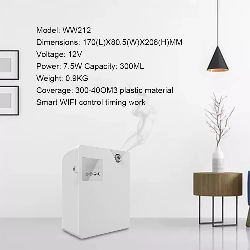 300ML LCD Screen Commercial Aroma Diffuser 400m³ Large Area Smart HVAC Scent Machine WiFi Bluetooth Fragrance Dispenser