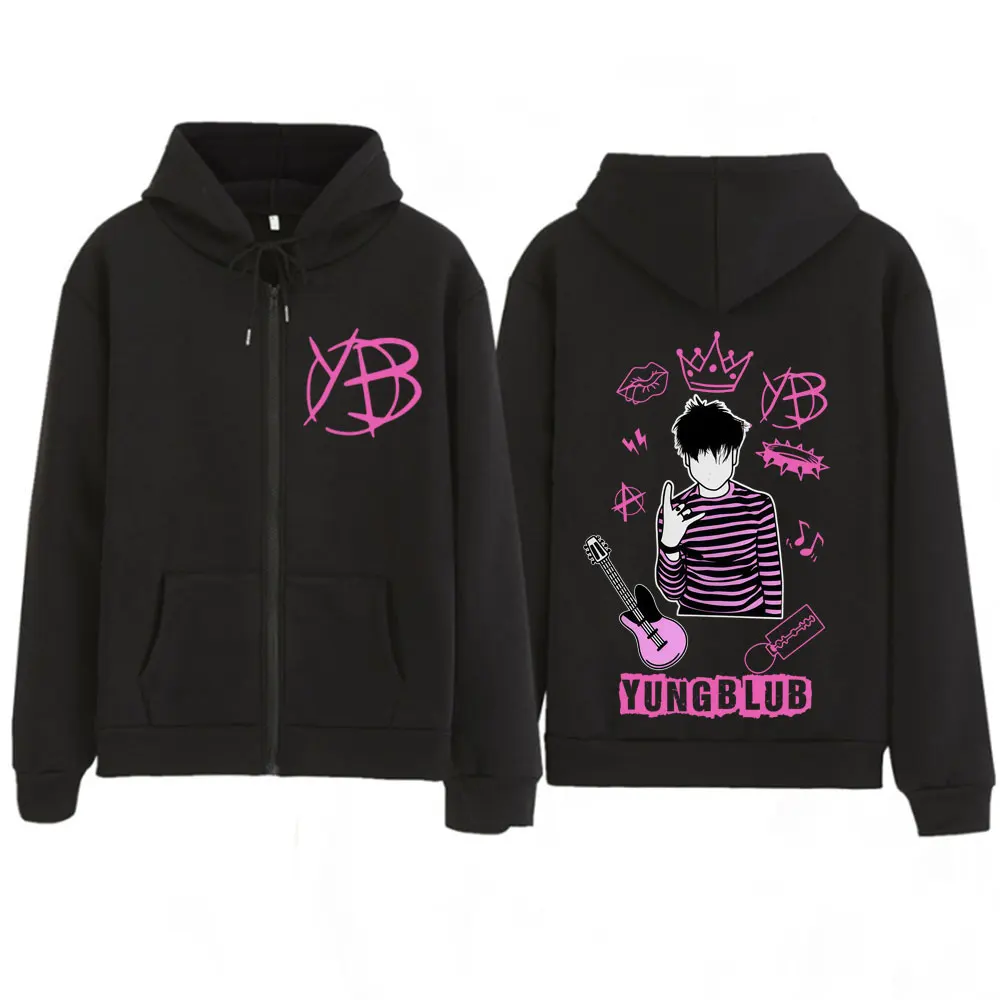 Singer Yungblud IDOLS Fashion Graphics Zipper Hoodie Men Women Loose Casual Aesthetics Tracksuit Harajuku Hip-hop Zip Up Jacket