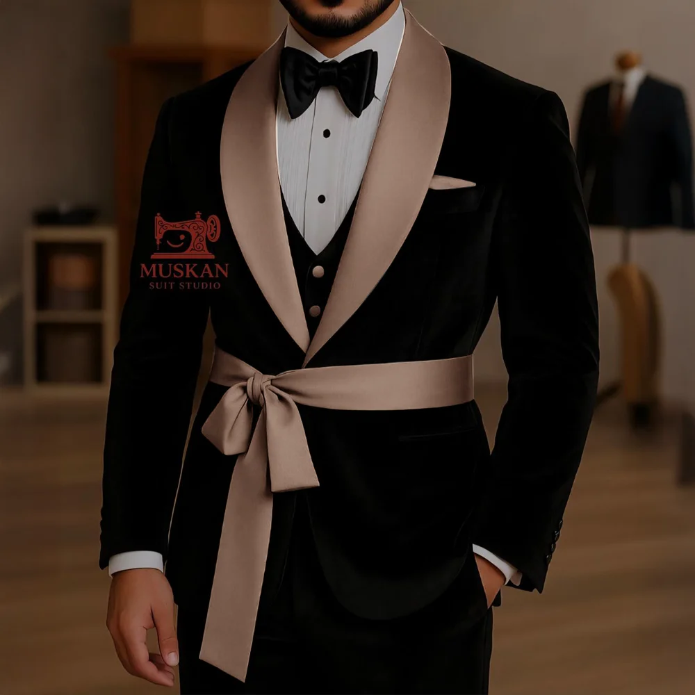 Black Velvet 3 Piece Suit for - огляд і ціна Men'S Grooming Studio