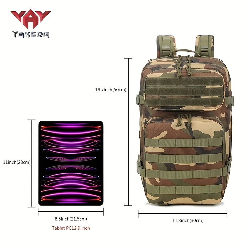 Sports outdoor army fan bag camouflage backpack 40L large capacity 3P tactical backpack