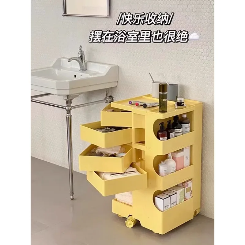 Creative mobile trolley in bedside table Nordic snack storage cabinet Household simple storage cabinet