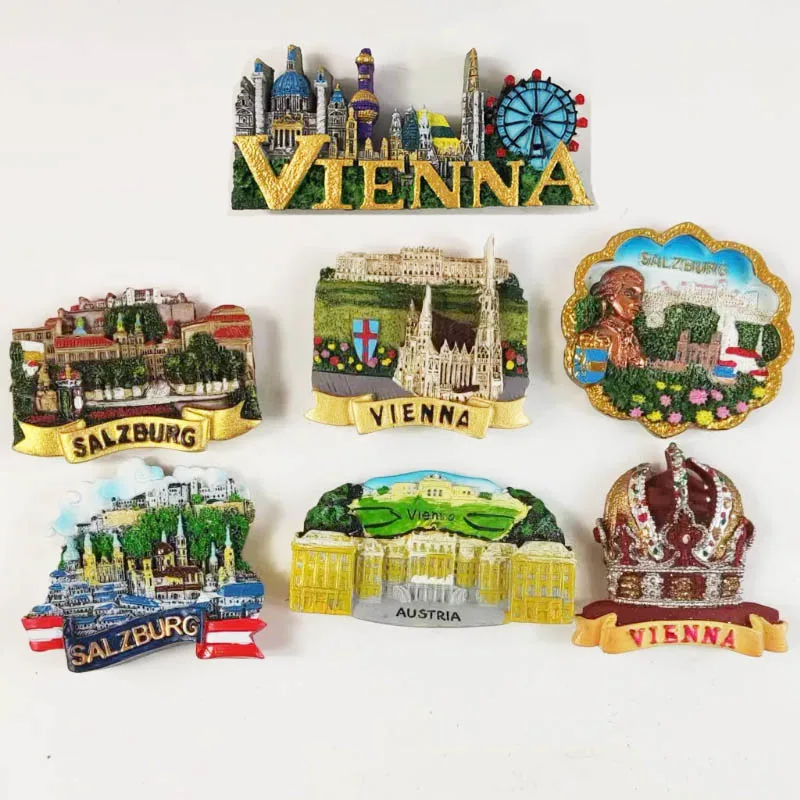 

Austria Vienna World Tourism Scenery Refrigerator Magnet 3D Fridge Magnet Sticker Travel Souvenir Kitchen Decoration