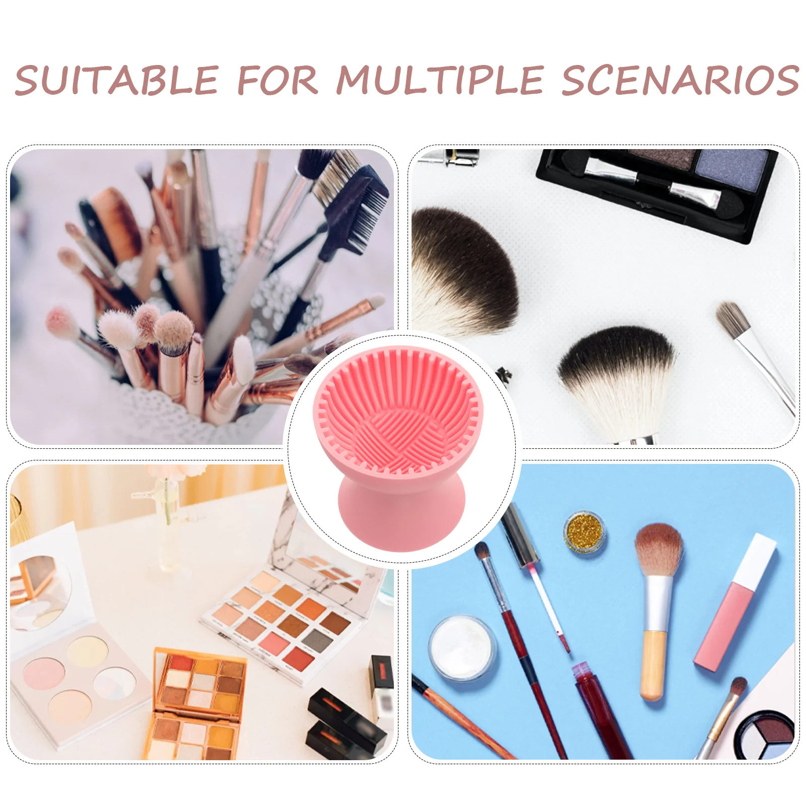 

Makeup Brush Cleaner Silicone Portable Small Size Soft Safe Efficient Cleaning for Women Travel Home Use Makeup Brush Cleaner