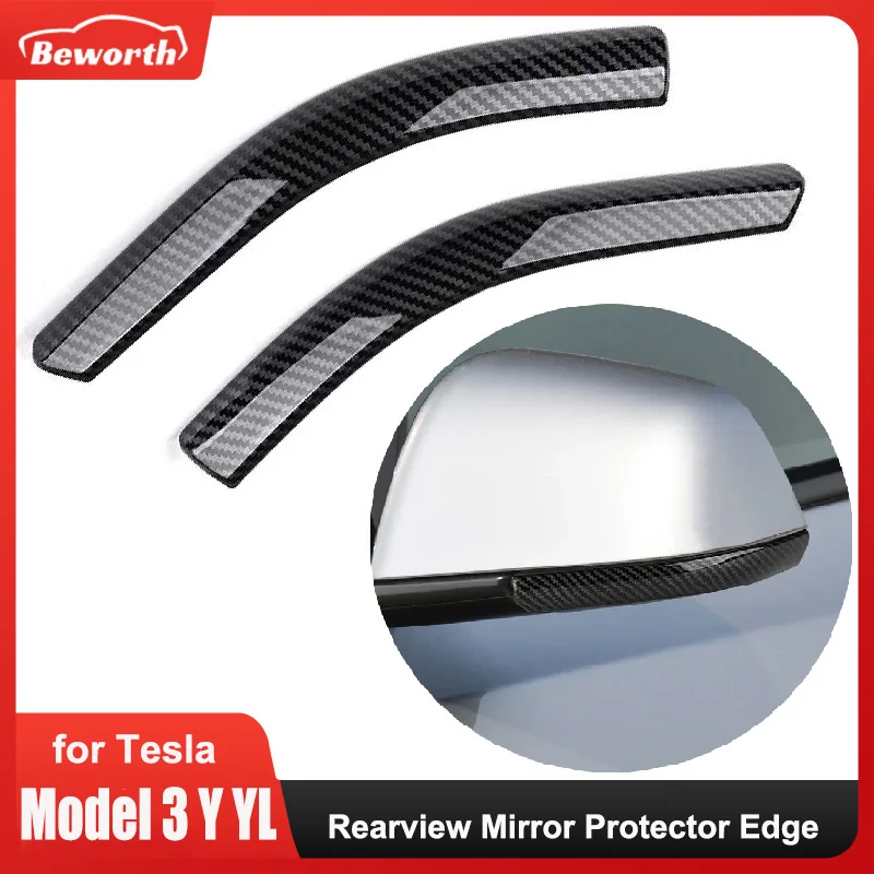 2PCS for Tesla Model 3 Y YL Juniper Highland 2020-2025 2026 Rearview Mirror Protector Edge Protection Trim Strip Anti-collision
