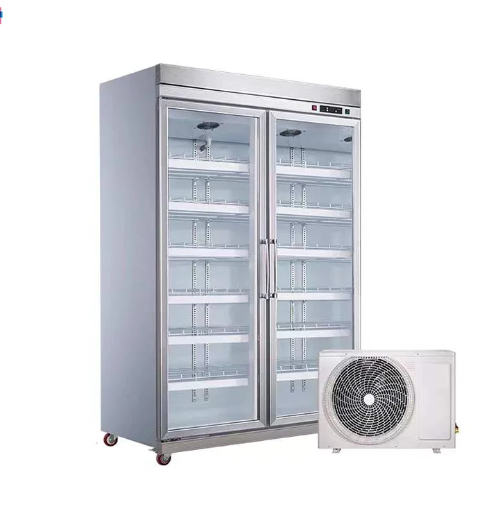 Upright Freezer 2 door upright glass door refrigerator freezer