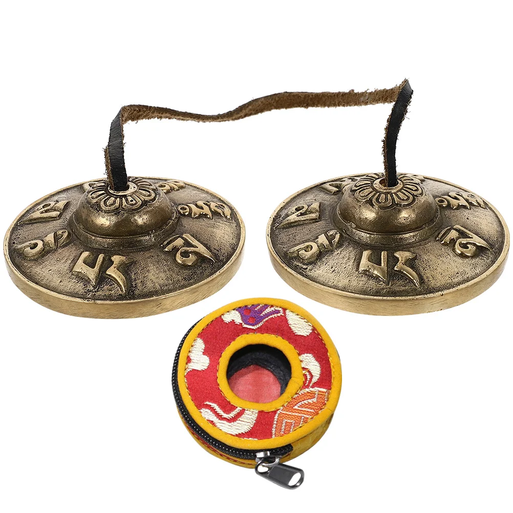 Yoga Meditation Ringing The Bell Sound Therapy Instrument Cymbal for Religious Ceremony Cymbals Pure Copper Small Size