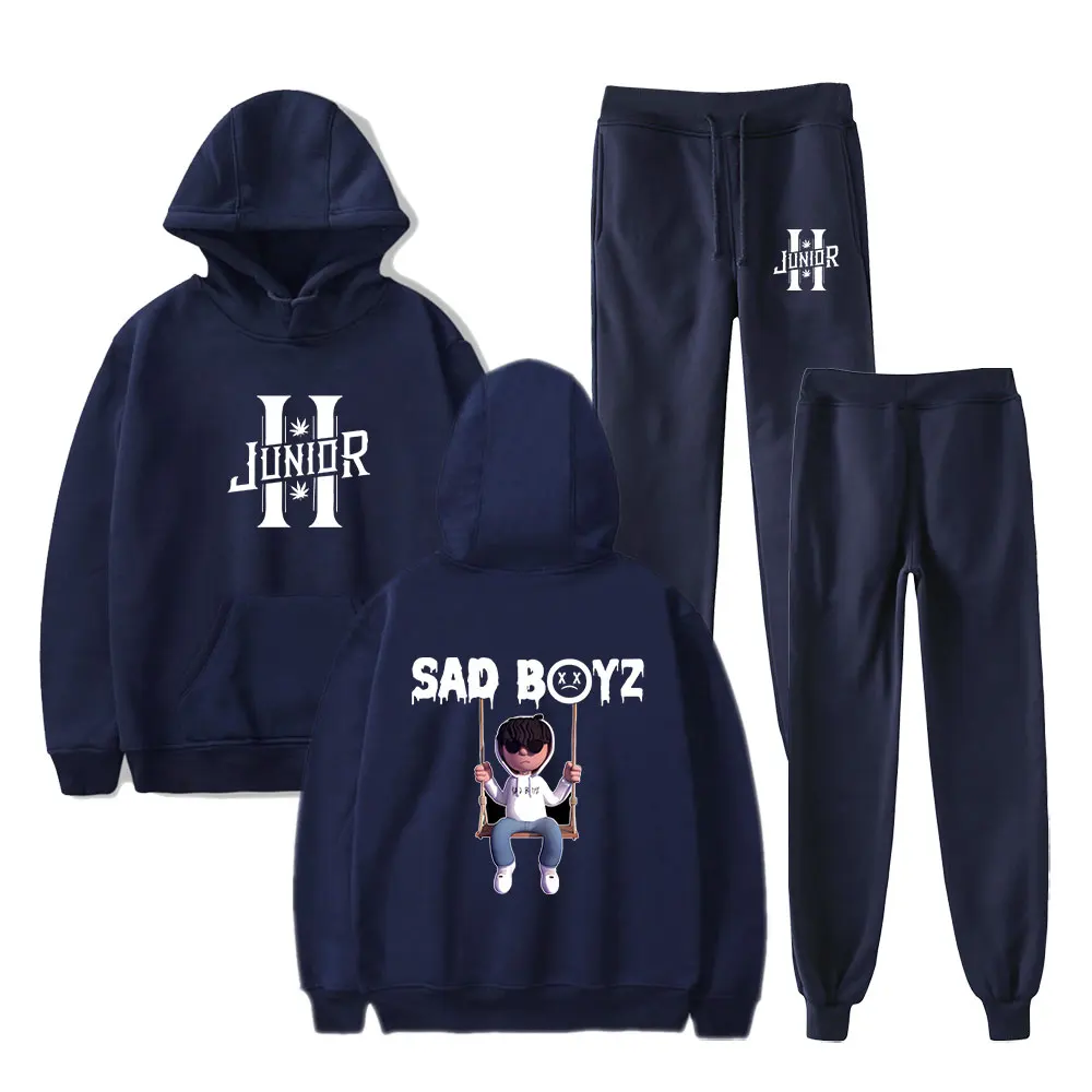 Junior H tour 2024 merch Sad Boyz  Hooded Two Piece Set Sweatshirt Men/ Women's Set Fans Pullover