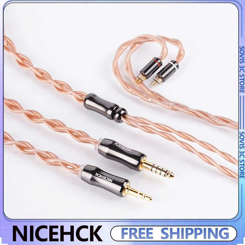 

NICEHCK Fall IEM Upgrade Cable 18.6 AWG Dual-Layer Coaxial Ultra-Pure Single-Crystal Copper Wire Gold Plated 2Pin OFC 4.4mm Plug