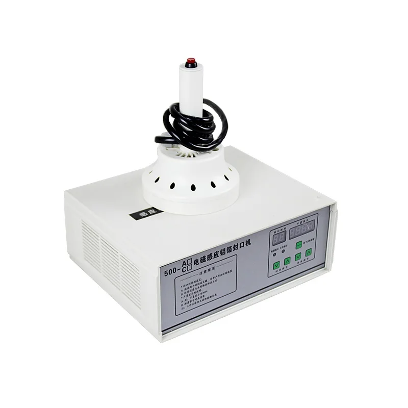 

Портативная полуавтоматическая индукционная запечатывающая машина 500А для укупорки алюминиевой фольгой и пластиковой тары, а также для запечатывания пленкой