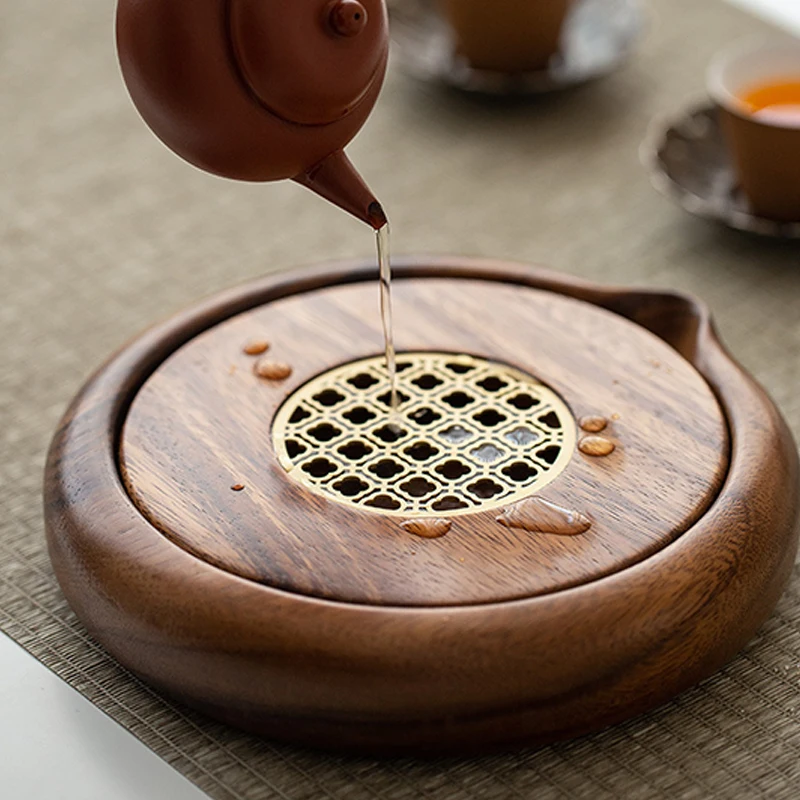 Traditional Walnut Tea Tray Teapot Teacup Solid Wood Tray Mat Office Coffee Cup Trays Home Tea Ceremony Accessories