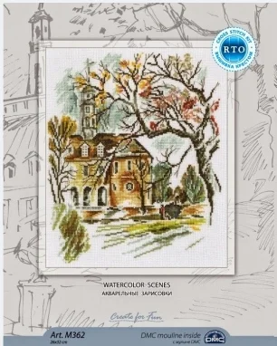 Watercolor Scenery 35-40 Embroidery Kits,Cross Ktitch Kits,Cotton Frabric DIY Homefun Embroidery Needle Work