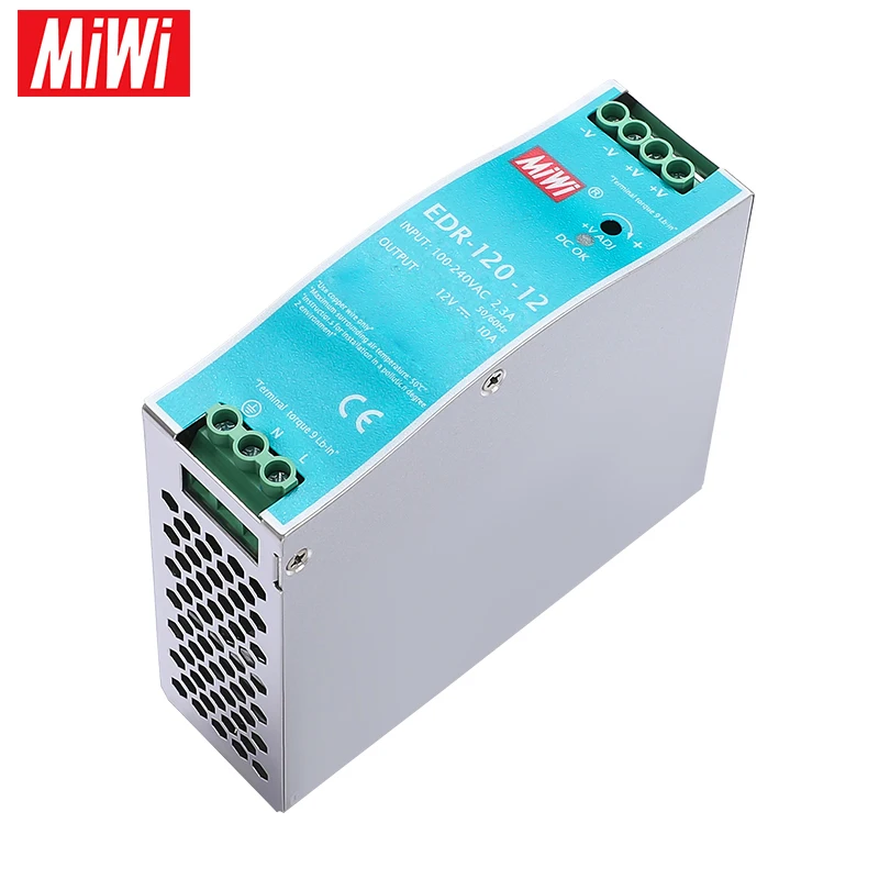 EDR-120 Ultra Thin 12V DC AC Single Output  DIN RAIL Switching Power Supply For Indistrial