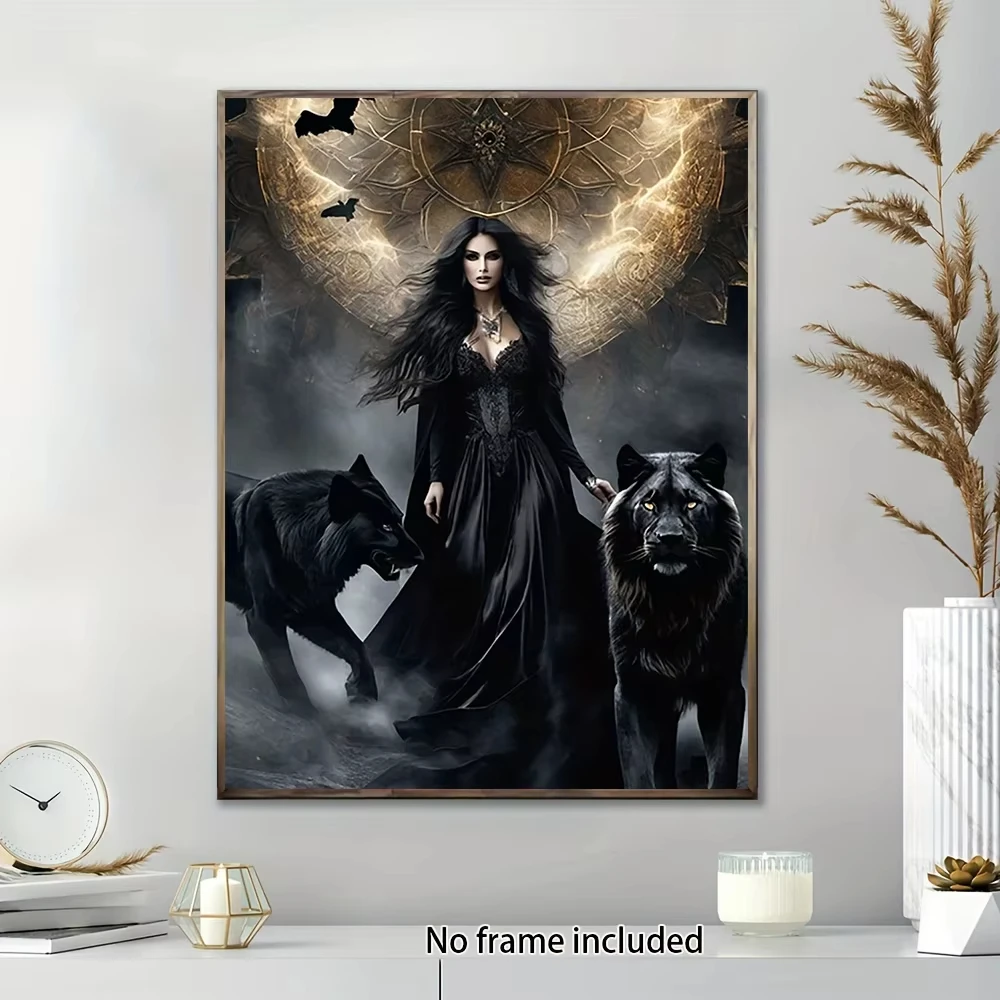 Gothic Wolf and Master 5D Diamond Mosaic Full Round/Square DIY Diamond Painting Complete Kit Home Decoration Frameless
