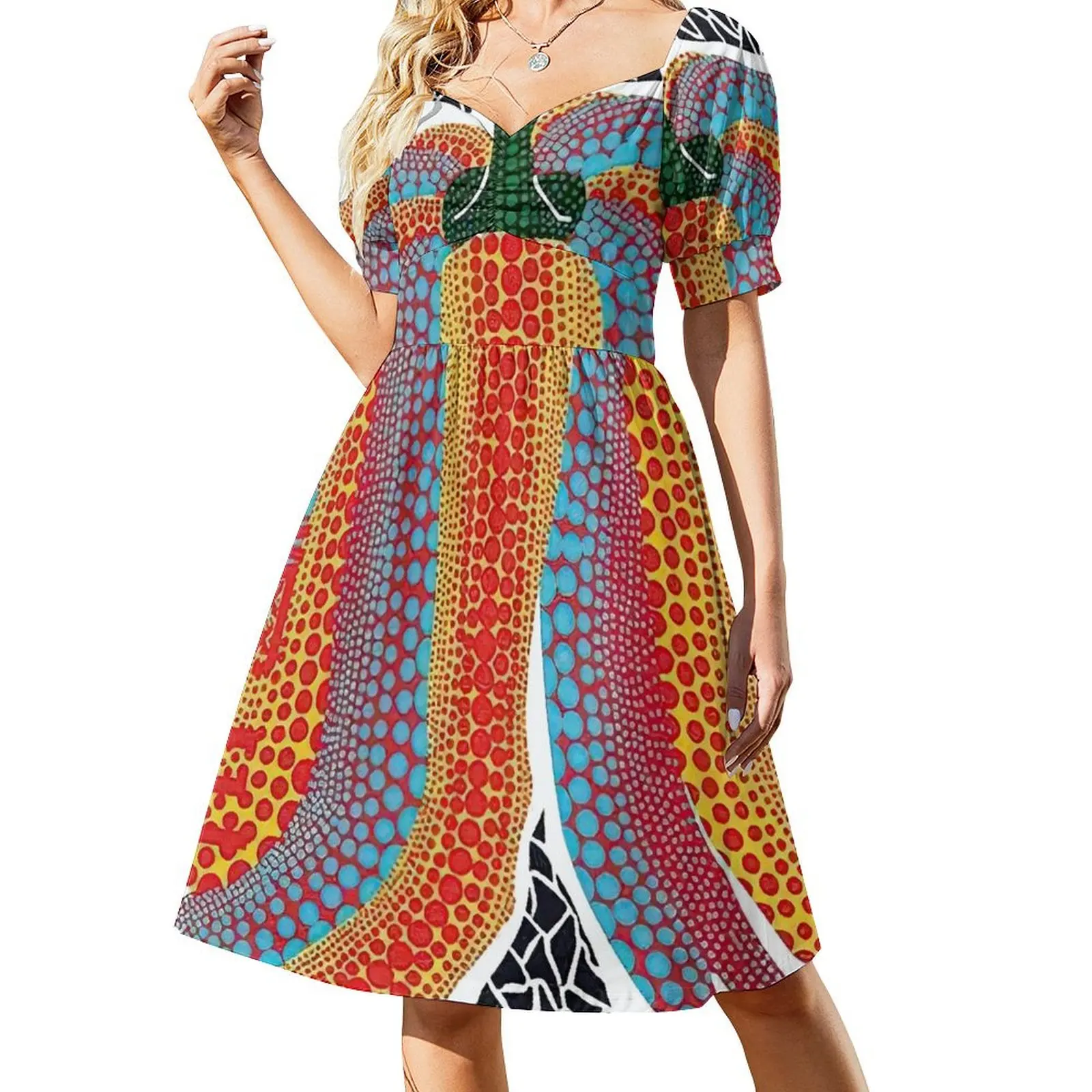 

Yayoi Kusama - Rainbow Pumpkin Short-Sleeved Dress dresses for womens women clothes festival outfit women