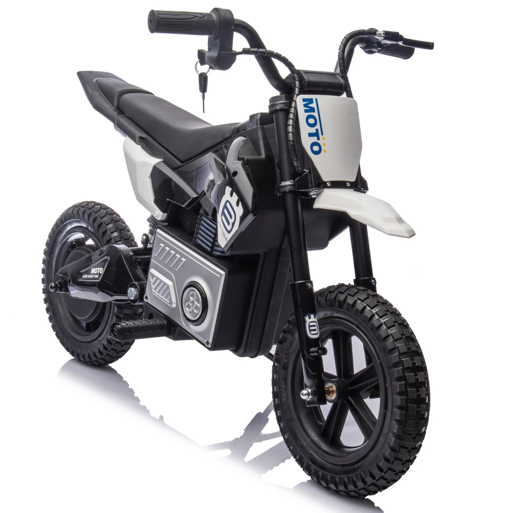 24V Kids Ride On Electric Toy Motocross Motorcycle,200W High Speed Hub Motor,Rear wheel shock absorber,Speeds 3.11-9.32MPH