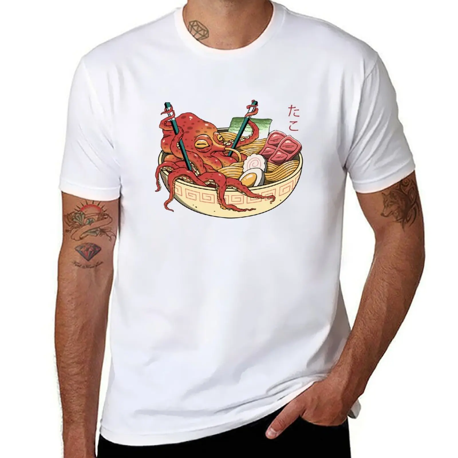Camiseta Tako Ramen con estampado estilo vintage