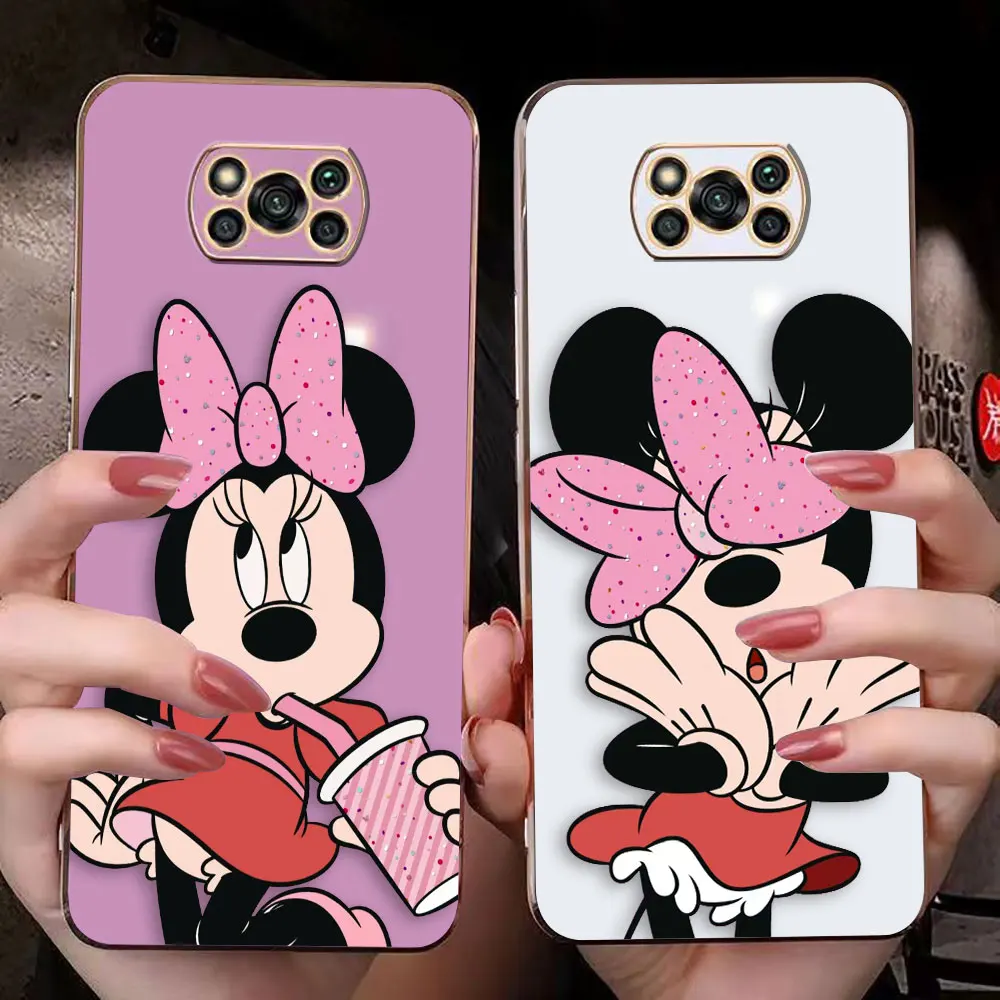 Cover Smooth E-TPU Phone Case For Xiaomi POCO F1 F2 F3 F4 F5 M2 M3 M4 M5 X2 GT NFC C40 PRO 4G 5G Case Funda Cute M-Minnie Mouse