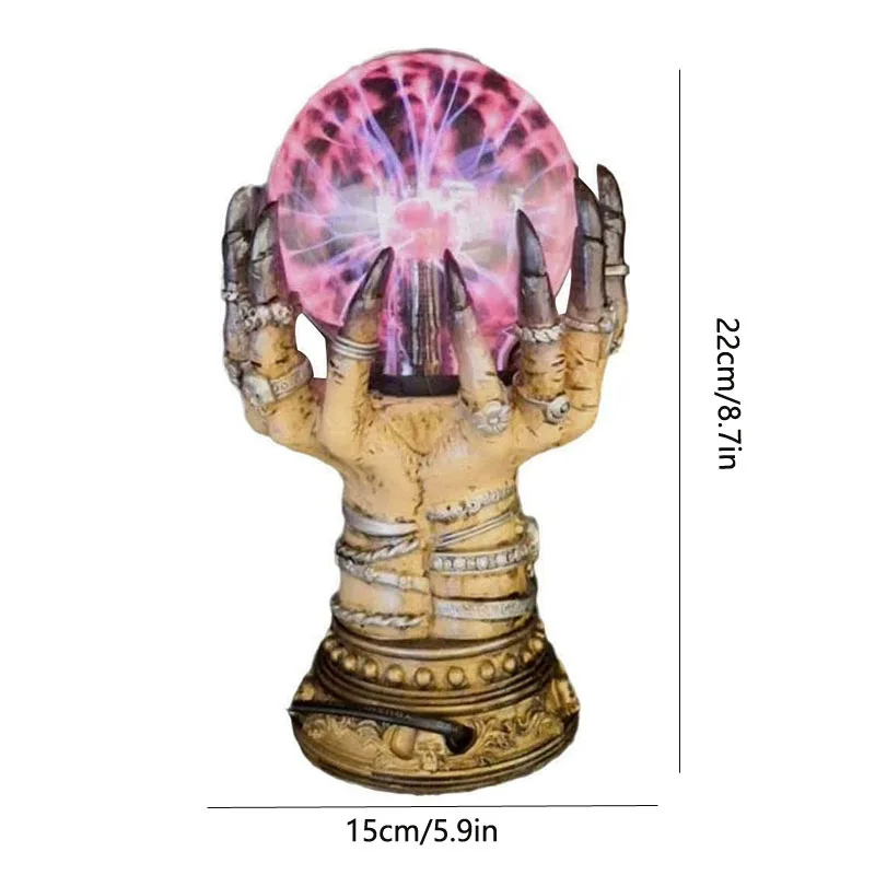 Magic USB Electrostatic Ion Magic Ball Magic Lamp Hand Base Glass Plasma Ball Light Novelty Crystal Party Light Gift Halloween
