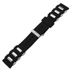 Silicone Bracelet Stainless Steel Embedding Watch Band for Huawei GT2 Pro 20mm 22mm 24mm 26mm Black Waterproof Strap Men Sports