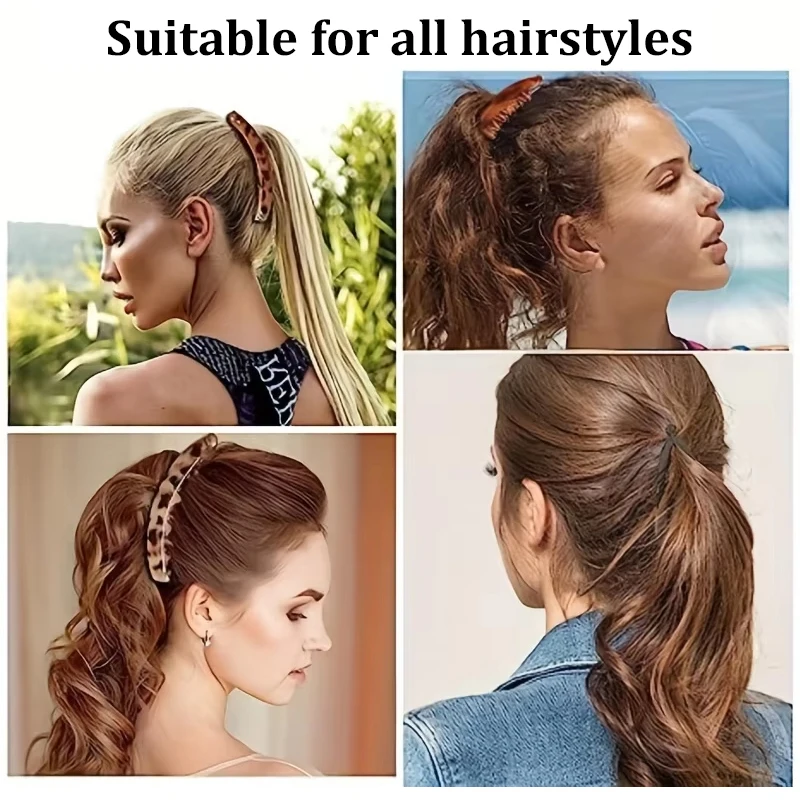Simple Large Banana Hair Clip Vertical Ponytail Holder Anti-slip Hair Barrette Elegant Hair Accessories Women Daily Hairstyle