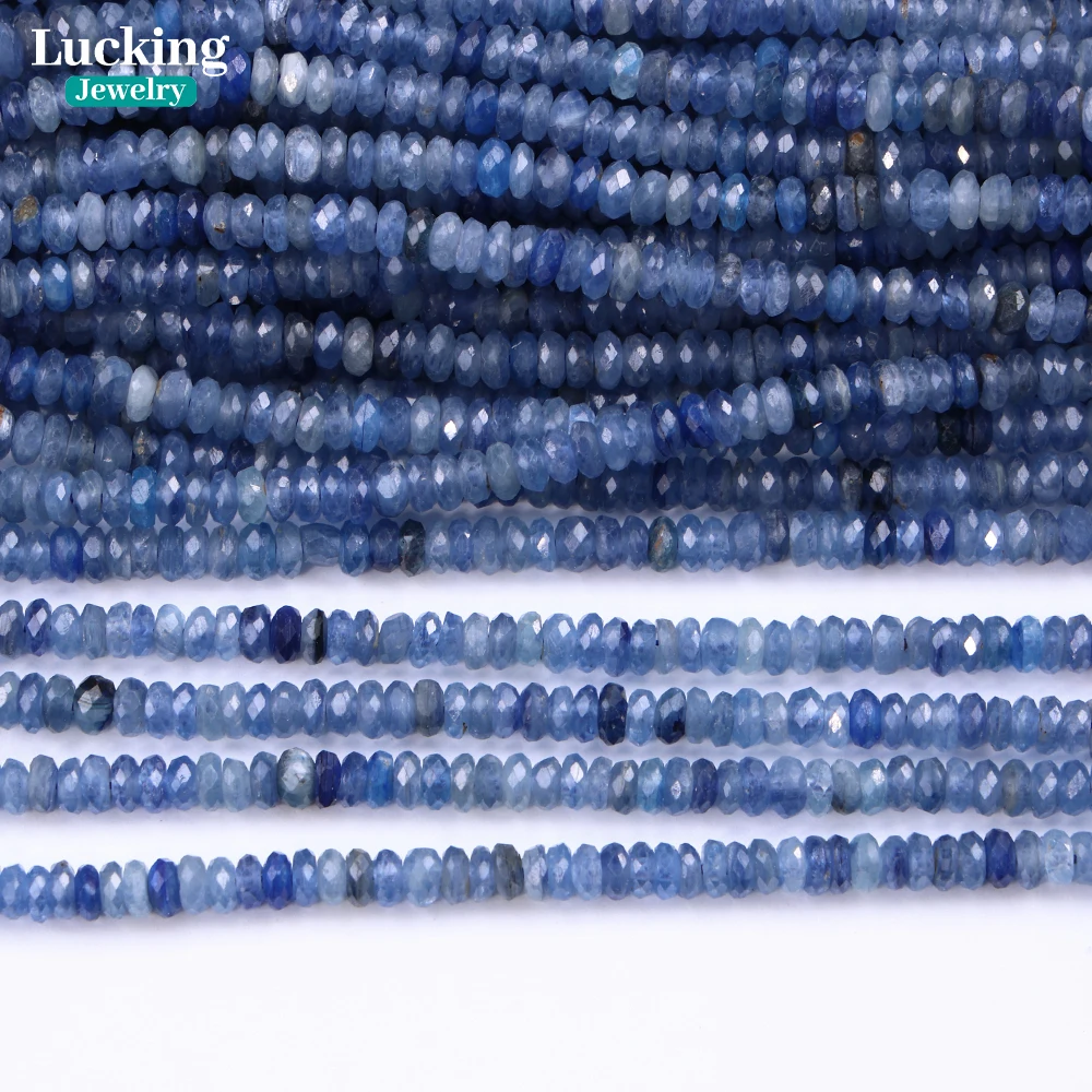 

Rare Natural Kyanite 3.5mm Rondelle Faceted Beads Undyed Gemstone for Jewelry Making Perfect Gift Spiritual Gifts