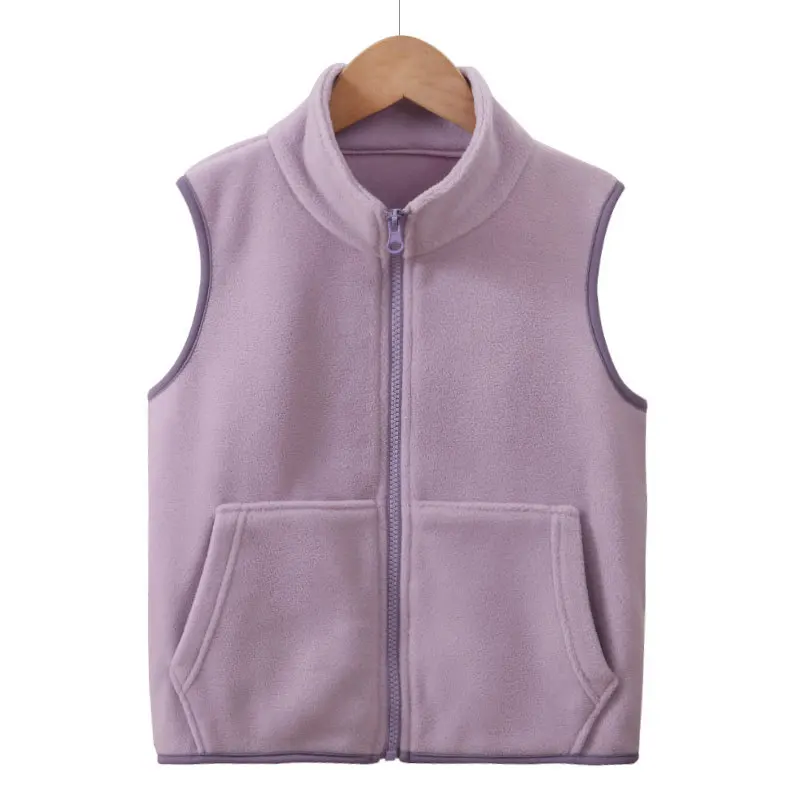 Children's vest, parent-child fleece vest, men's and women's autumn and winter plus velvet thick shoulder vest, wholesale for ch