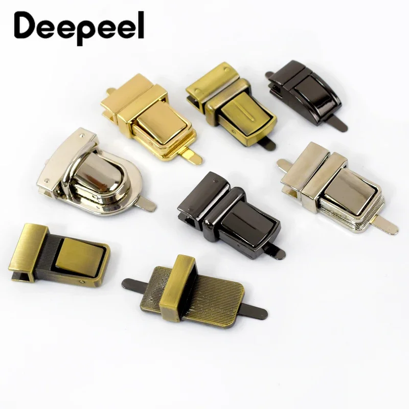 2/4 Uds Deepeel bolsa cerraduras de Metal hebilla de bloqueo giratorio Snap para DIY cierre de bolso reemplazar bolsas de reparación accesorios de
