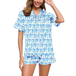 Cute Pajamas For Women 2 Piece Set Roller Rabbit Graphic Print Shirt And Shorts Pajama Set Short Sleeve Monkey Nightwear Women